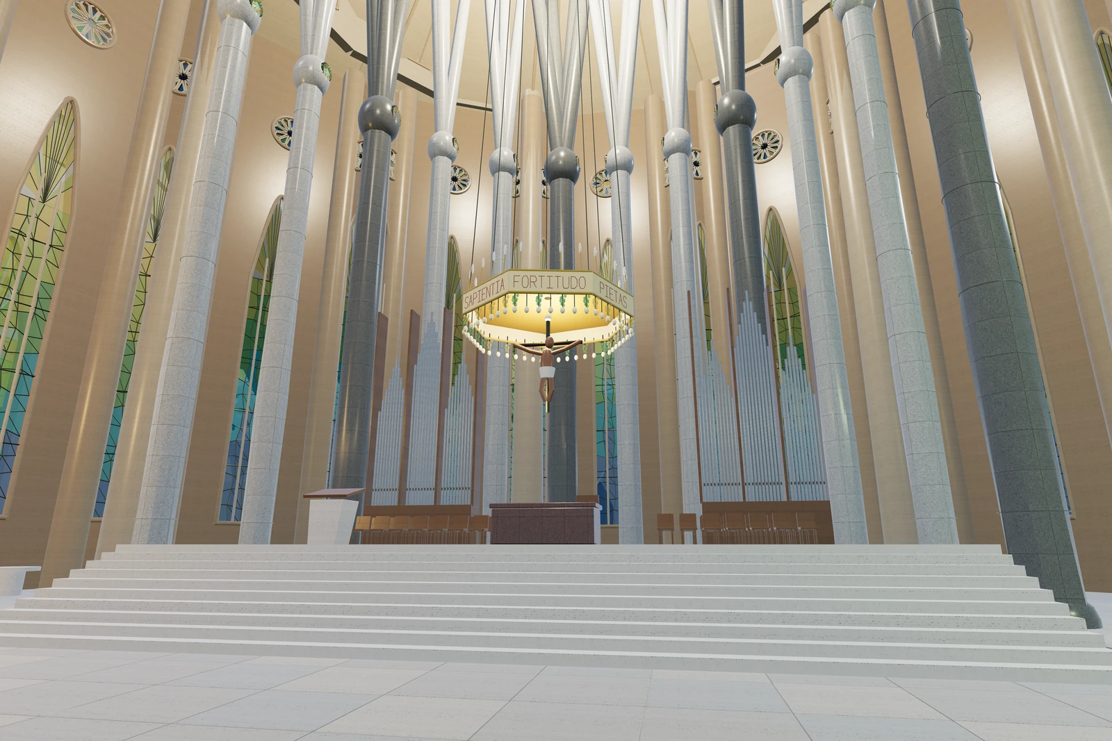 Sagrada Família: Oltář, baldachýn a varhany