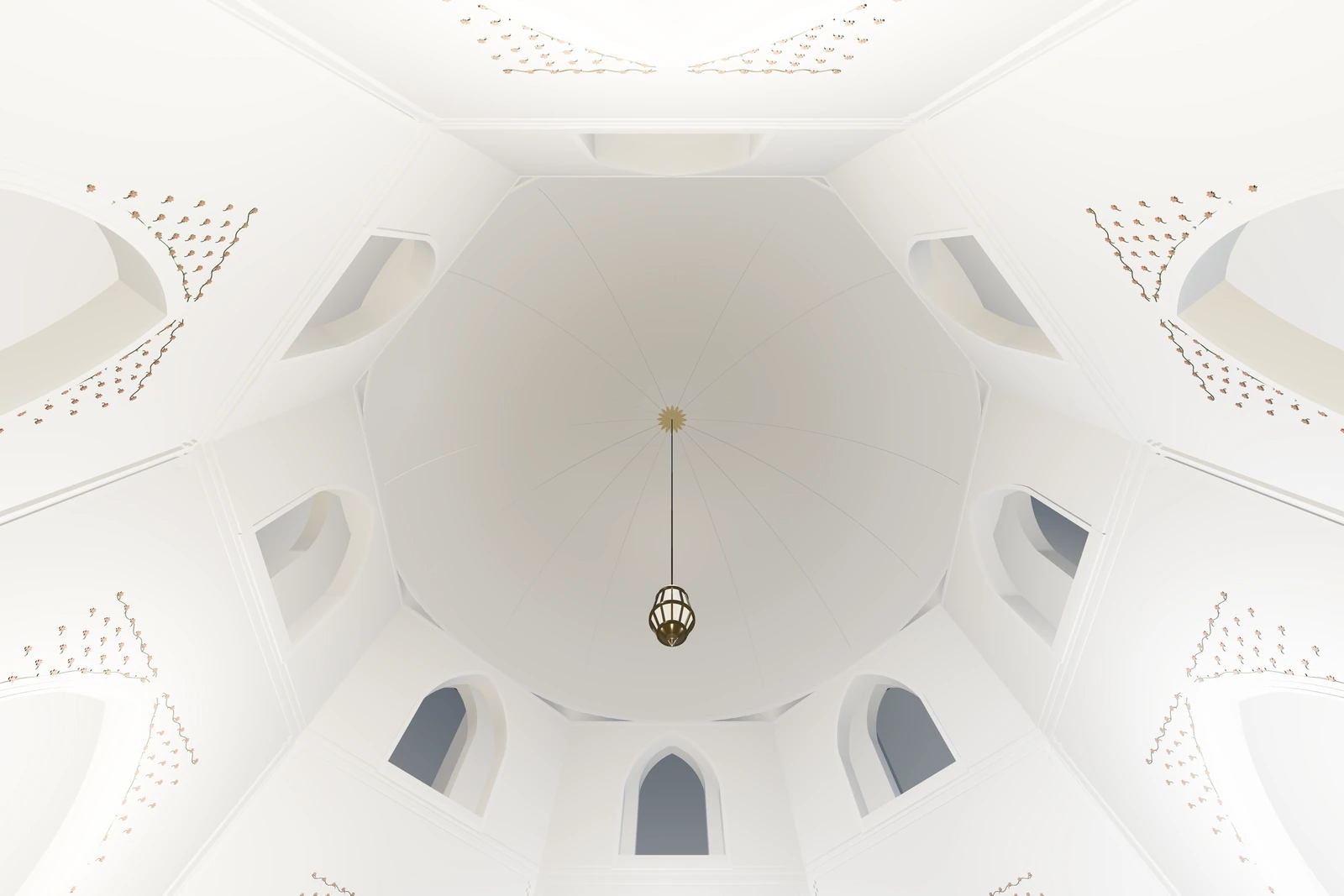 Tádž Mahal: Vnitřní kopule a závěsná lampa